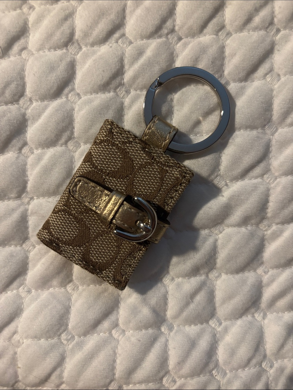 Coach Brown and Beige Vintage Picture  Frame Key/Bag Charm